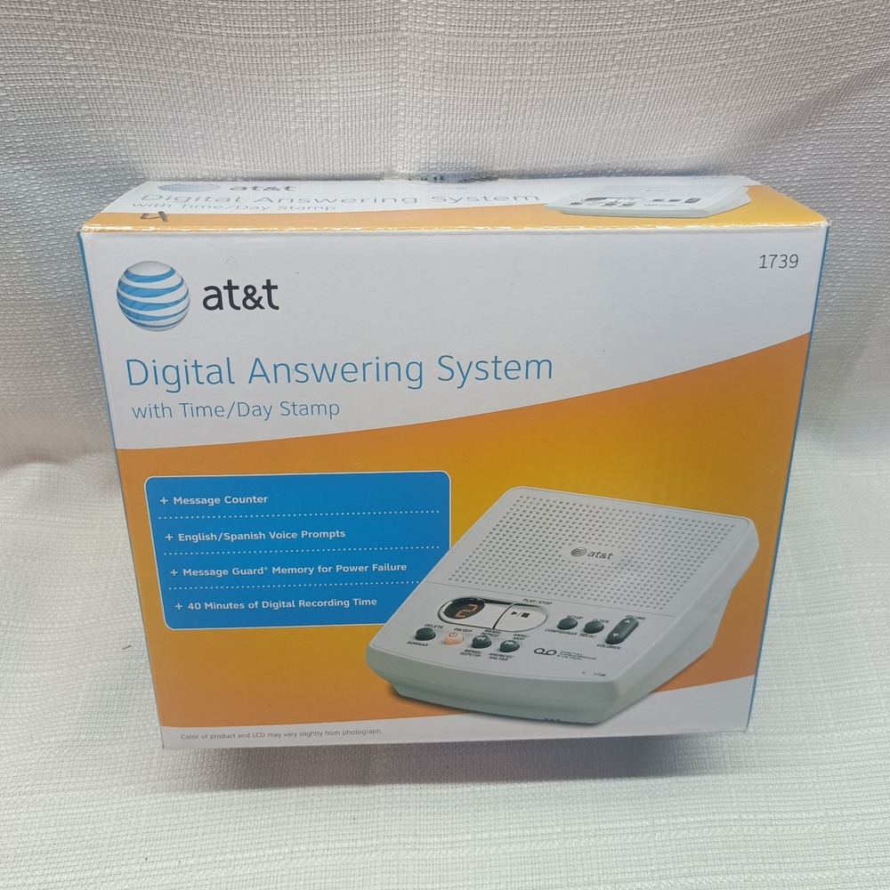 AT&T 1739 Digital Phone Call Answering System Machine Time Date‎ Stamp Vintage
